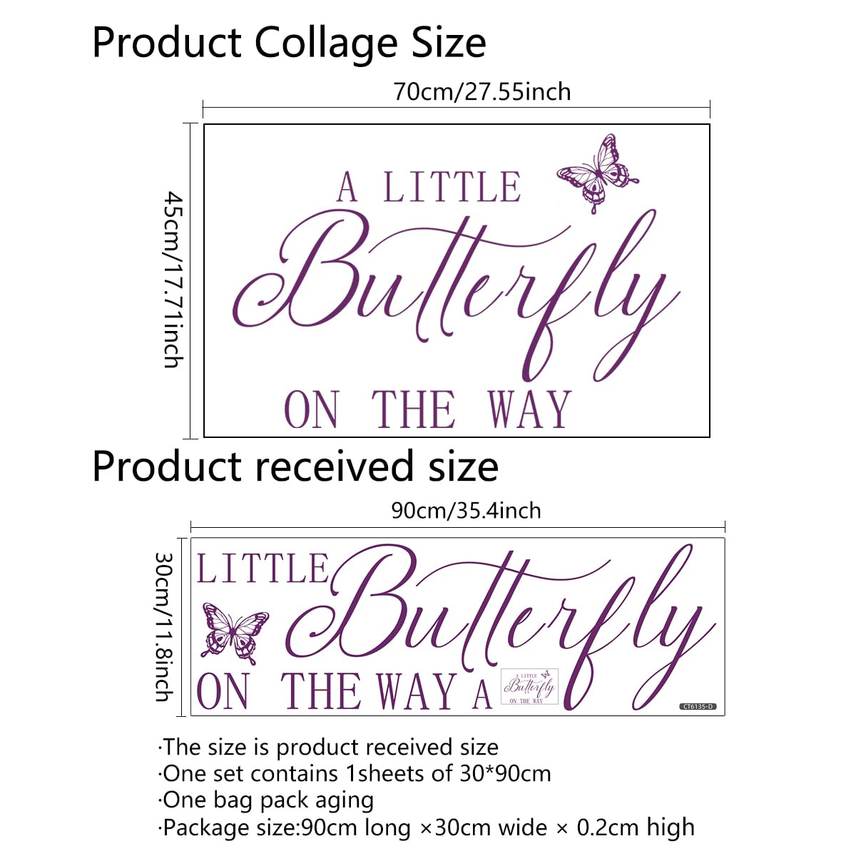 PQQIEE Butterfly Decal baby-shower-setup serves as a charming photo backdrop.