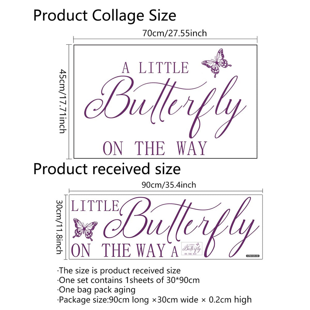 PQQIEE Butterfly Decal baby-shower-setup serves as a charming photo backdrop.
