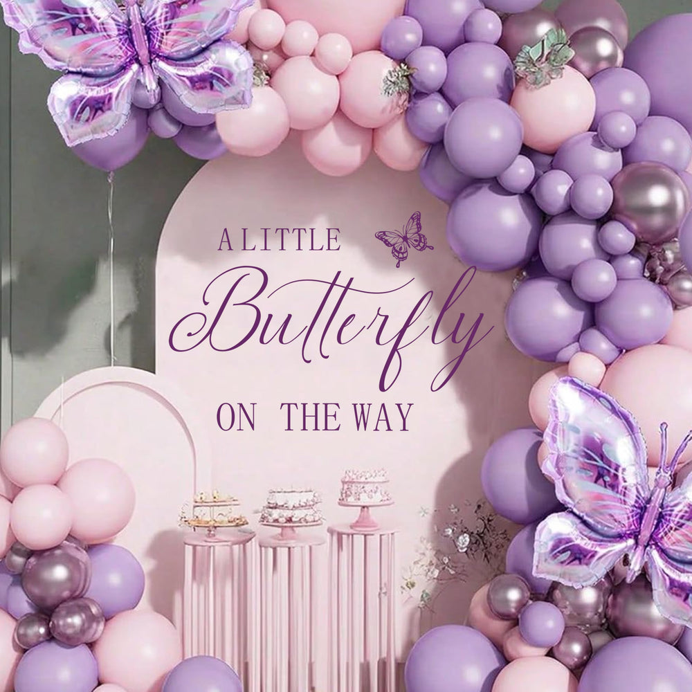 PQQIEE Butterfly Decal pink-wall creates a sweet nursery focal point.