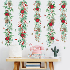Prabahdak garlands wall sticker holly-leaves evokes traditional greenery on doors, glass, or cabinets.