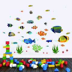 Prabahdak coral reef wall decal set brings color and depth to living spaces.