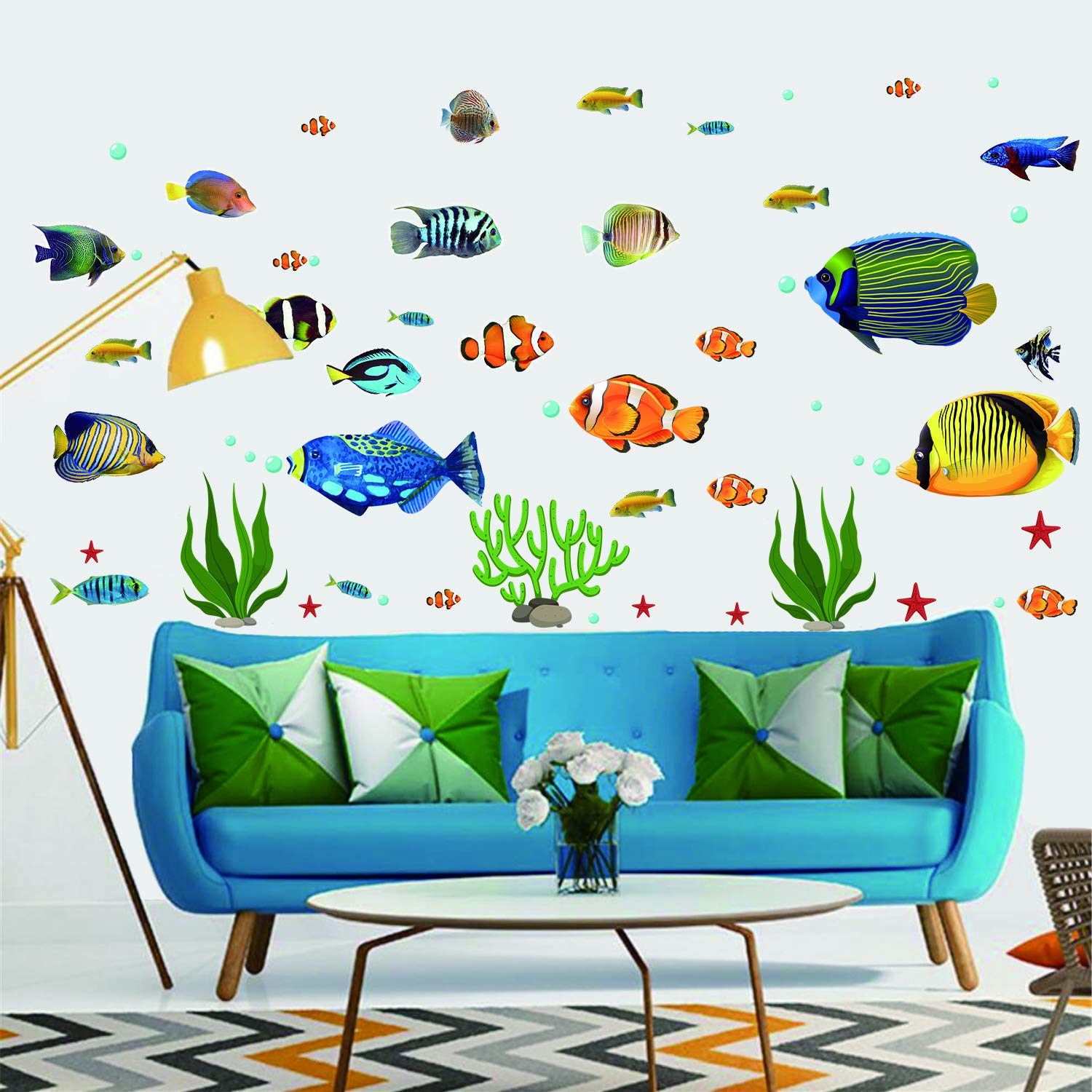 Prabahdak DIY wall sticker fish collection lets you customize layouts.