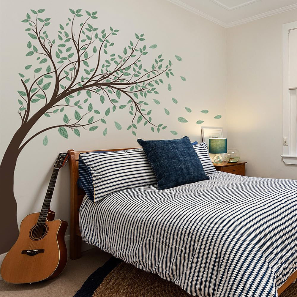 Prabahdak green-tree-foliage-branch wall decal brings color to playrooms
