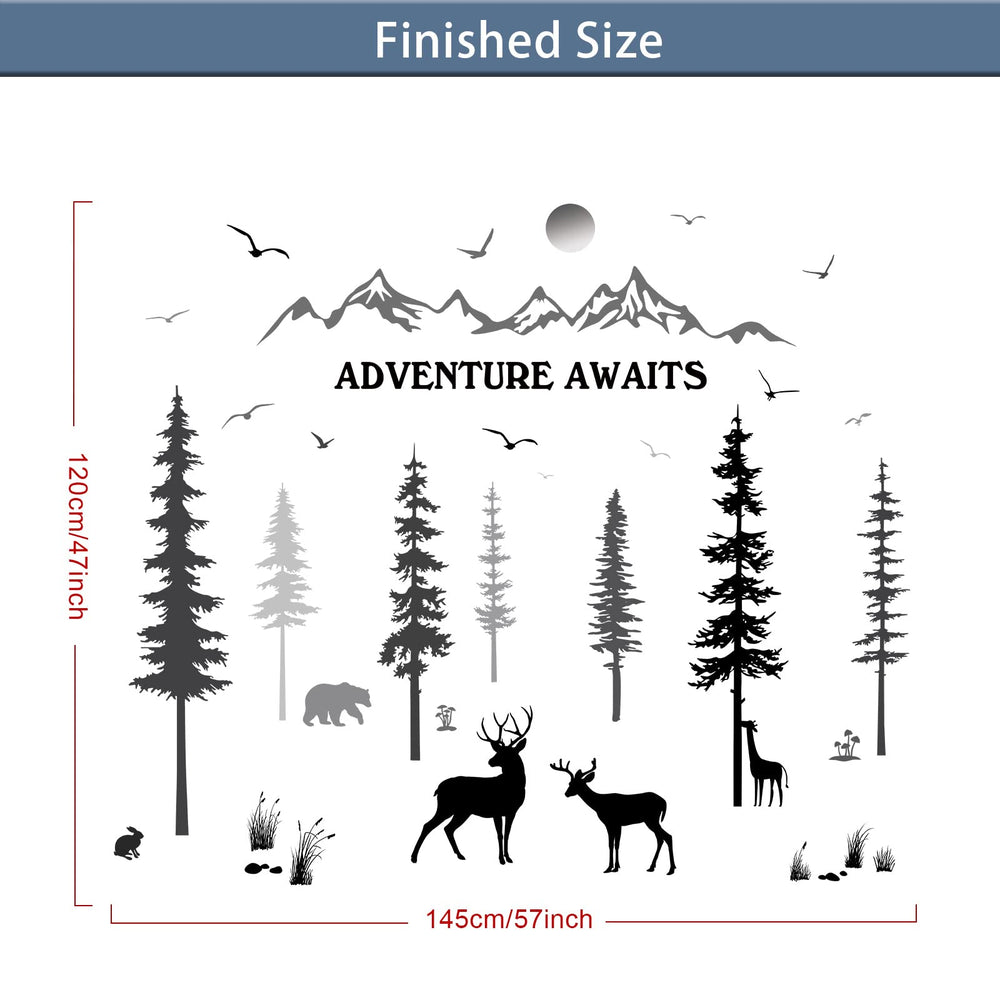 Prabahdak mountain wall sticker evokes sunrise forest scenery in nurseries.