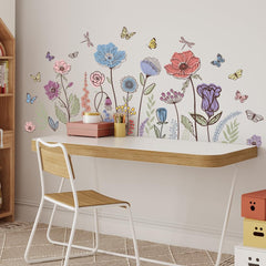 Prabahdak nursery decal set brings vintage wildflower vibes to kids rooms.