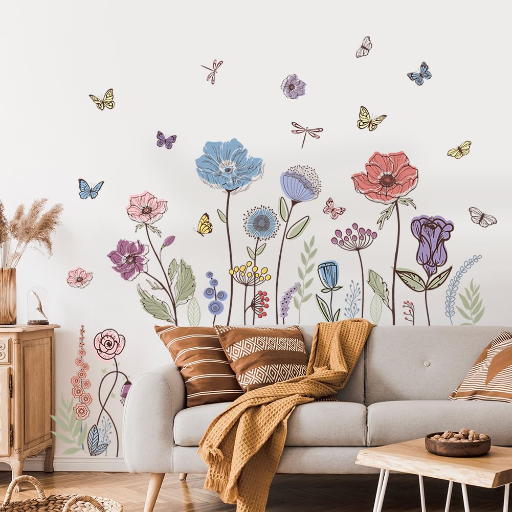 Prabahdak wall art with butterflies and dragonfly adds playful decor.