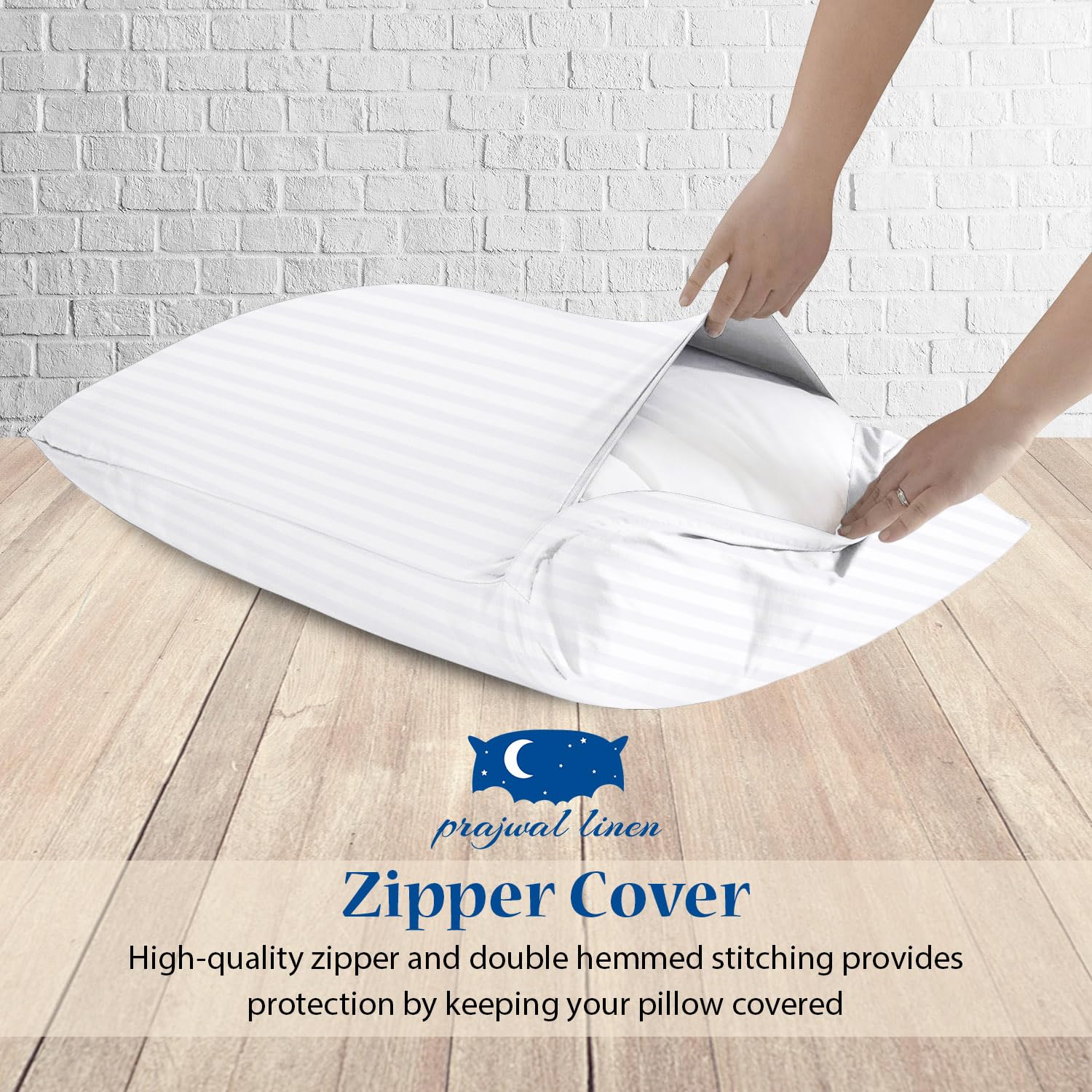 Prajwal Linen travel pillow inside case demonstrates secure, neat coverage.