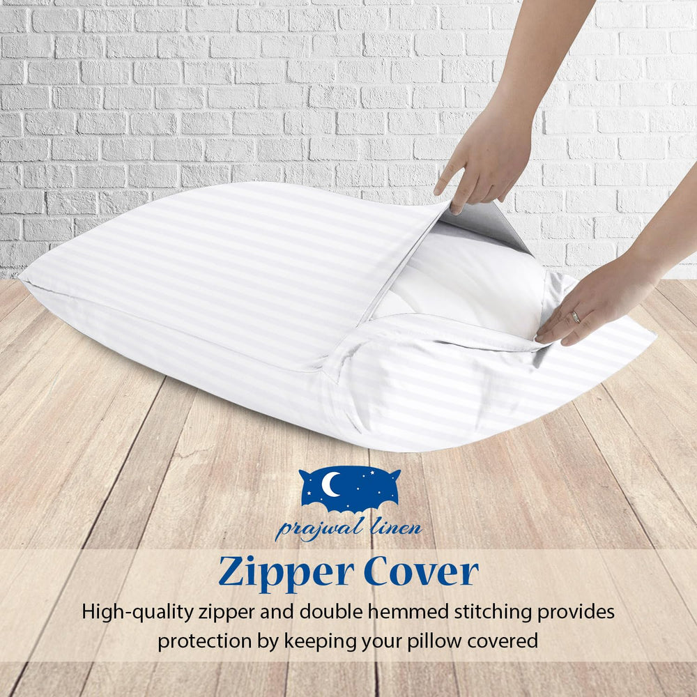 Prajwal Linen travel pillow inside case demonstrates secure, neat coverage.