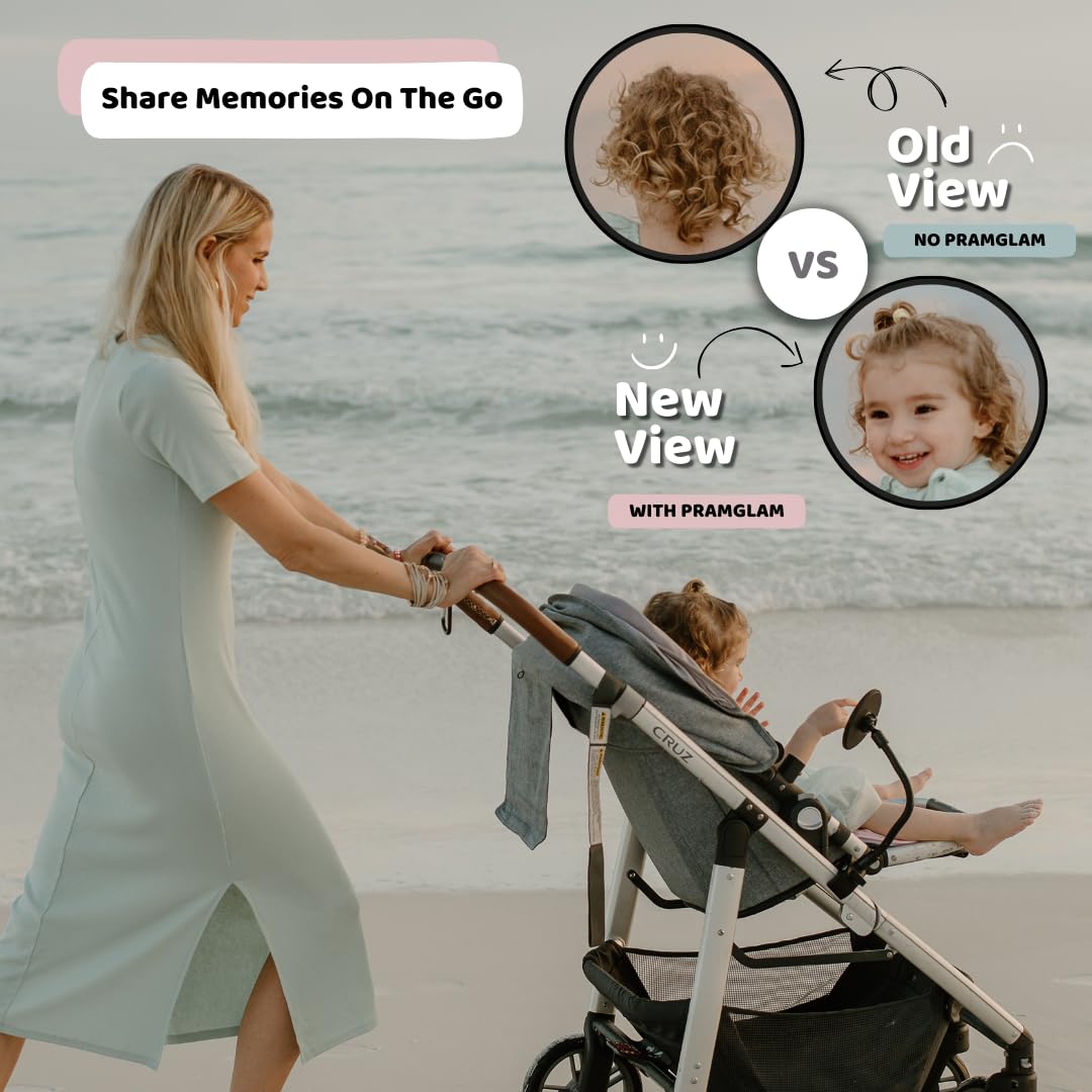 Pramglam Original Stroller Mirror heat-reflection safe design protects baby