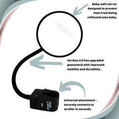 Pramglam Original Stroller Mirror universal-compat fits most major stroller brands