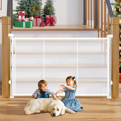 Pravoluxmax 42in height retractable gate showcases tall safety at stairs.