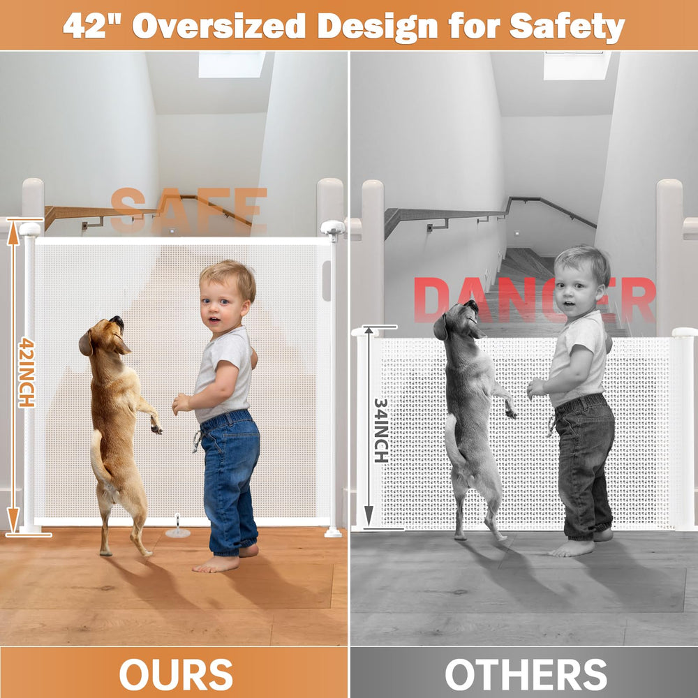 Pravoluxmax 55in width mesh gate extended for wide openings and hallways.