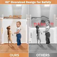 Pravoluxmax 55in width mesh gate extended for wide openings and hallways.