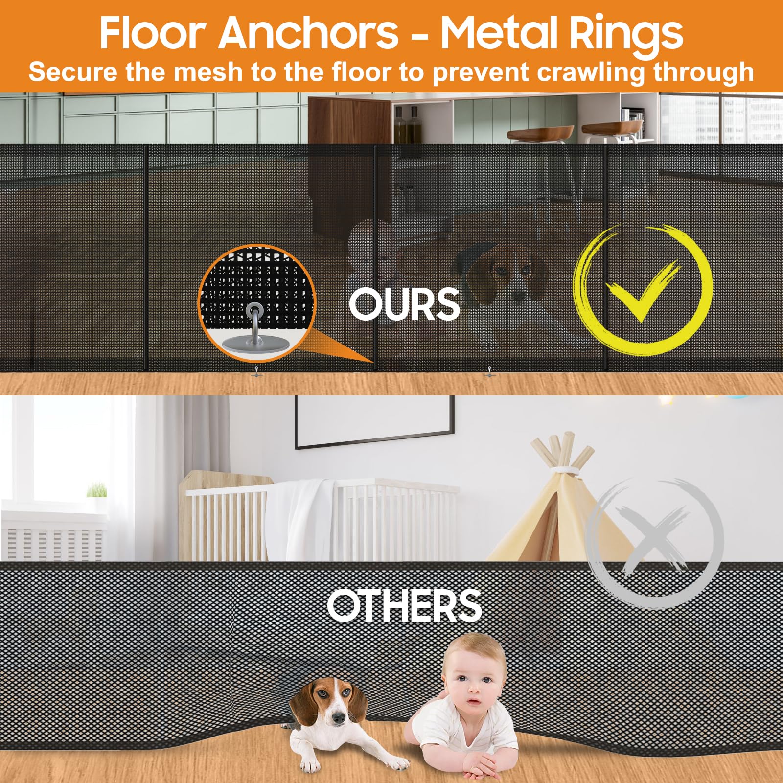 Pravoluxmax fiberglass support strips reducing wrinkling in gate mesh