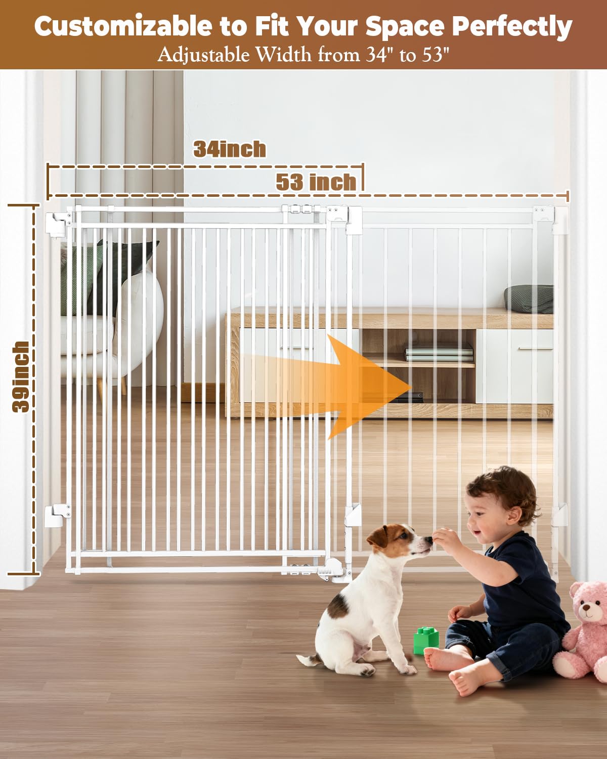 Pravoluxmax hardware mount gate secures wide doorways with reliable installation