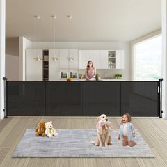 Pravoluxmax retractable baby gate full view in doorway shows tall height for toddlers and pets