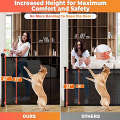 Pravoluxmax retractable gate extended length in use demonstrates 200-inch reach for large openings