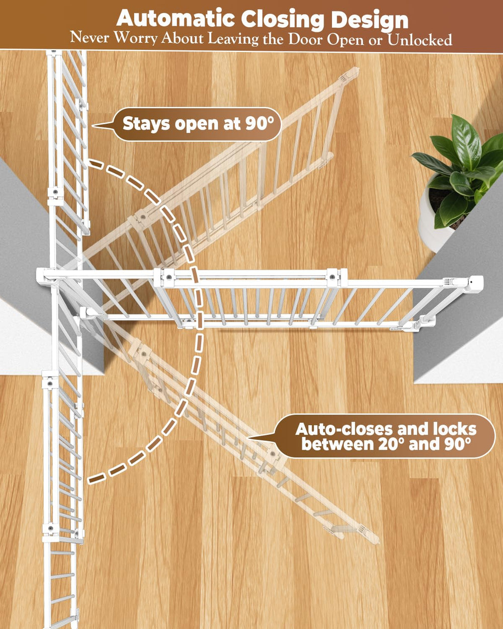 Pravoluxmax tripping-hazard-free gate creates safe passage over thresholds for toddlers