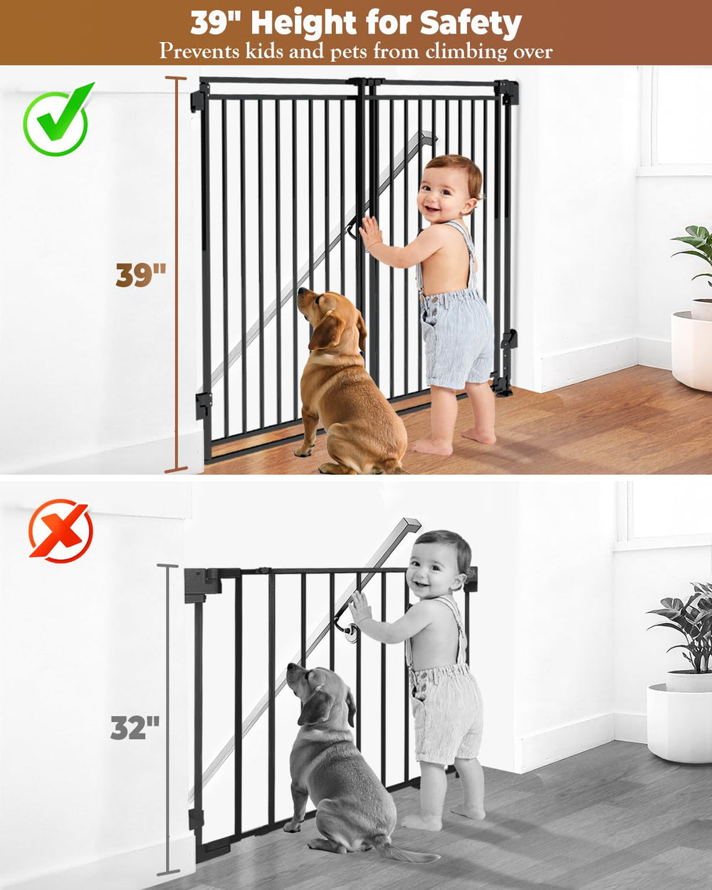 Pravoluxmax walk-through door gate allows easy access for adults with kids and pets.