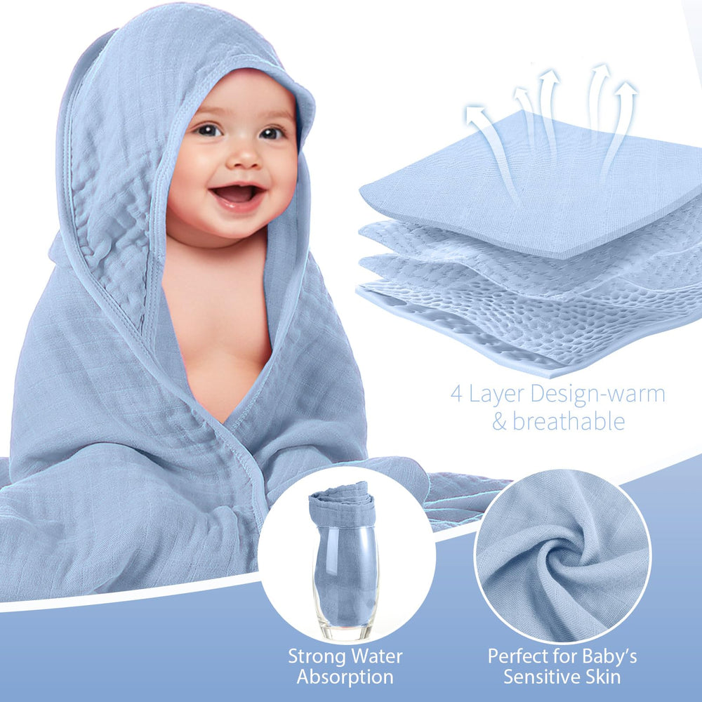Preboun baby towel drying after bath demonstrating quick-drying