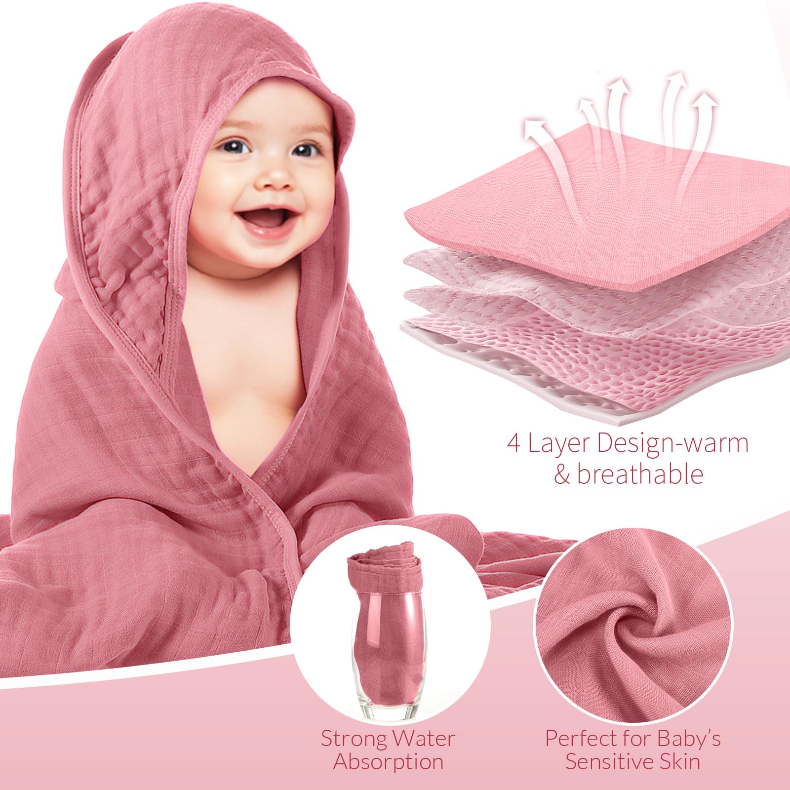 Preboun towel shown at beach or pool demonstrates multi-use as blanket or cover.