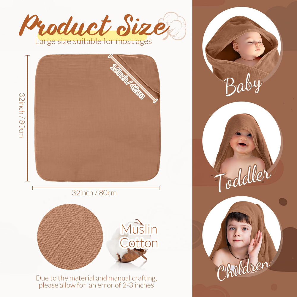 Preboun hooded baby towel coffee closeup highlighting plush fabric and quick drying
