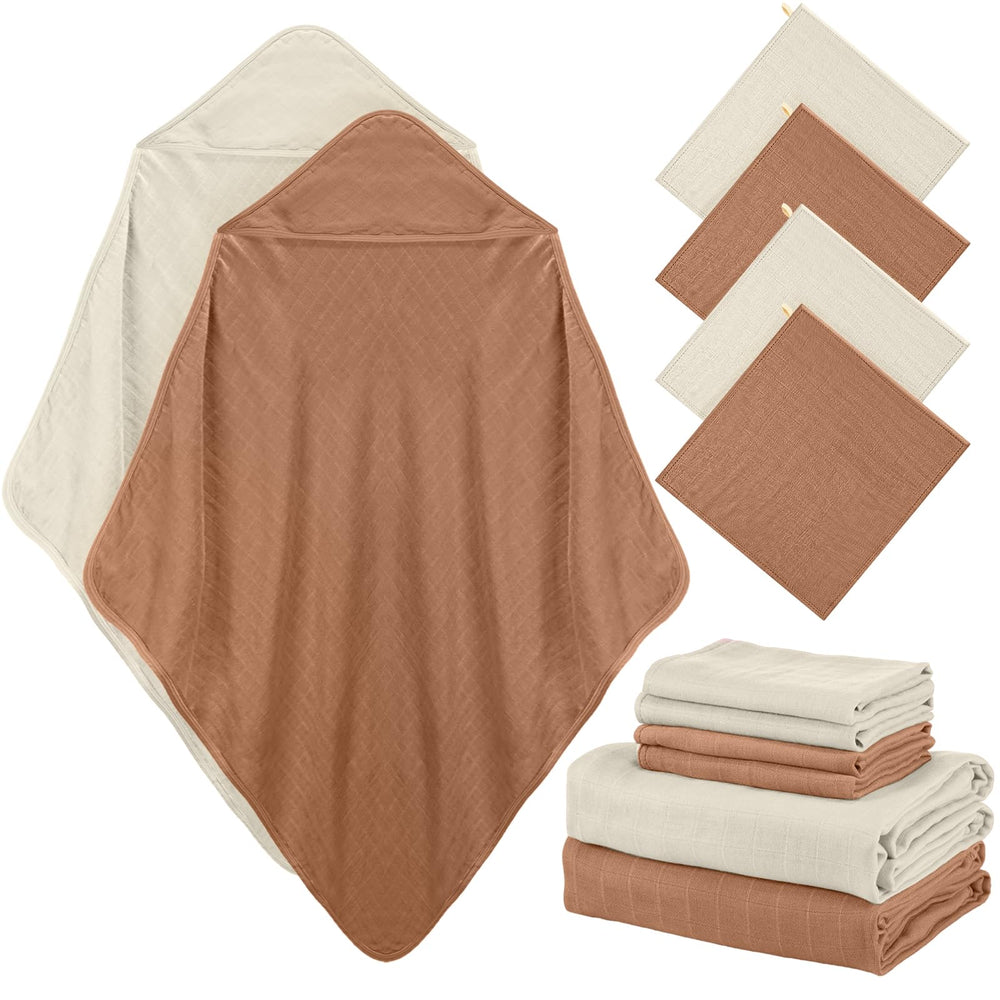 Preboun hooded baby towel grey closeup showing absorbent cotton and soft trim for comfy bath time
