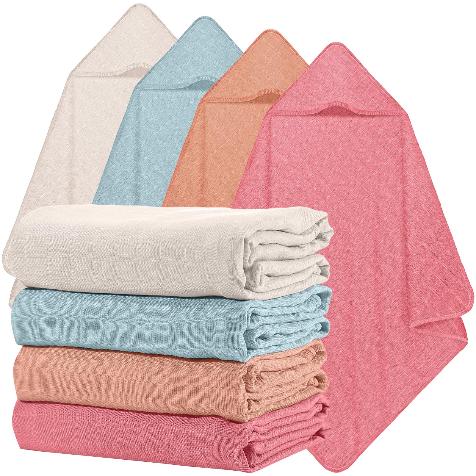 Preboun hooded baby towels four-color set front view for gentle post-bath drying