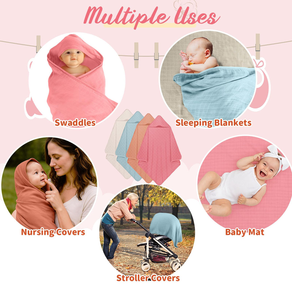 Preboun hooded towel colors display with light pink option for versatile post-bath styling