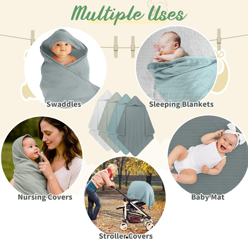 Preboun muslin cotton bath towel quick-drying feature for easy care