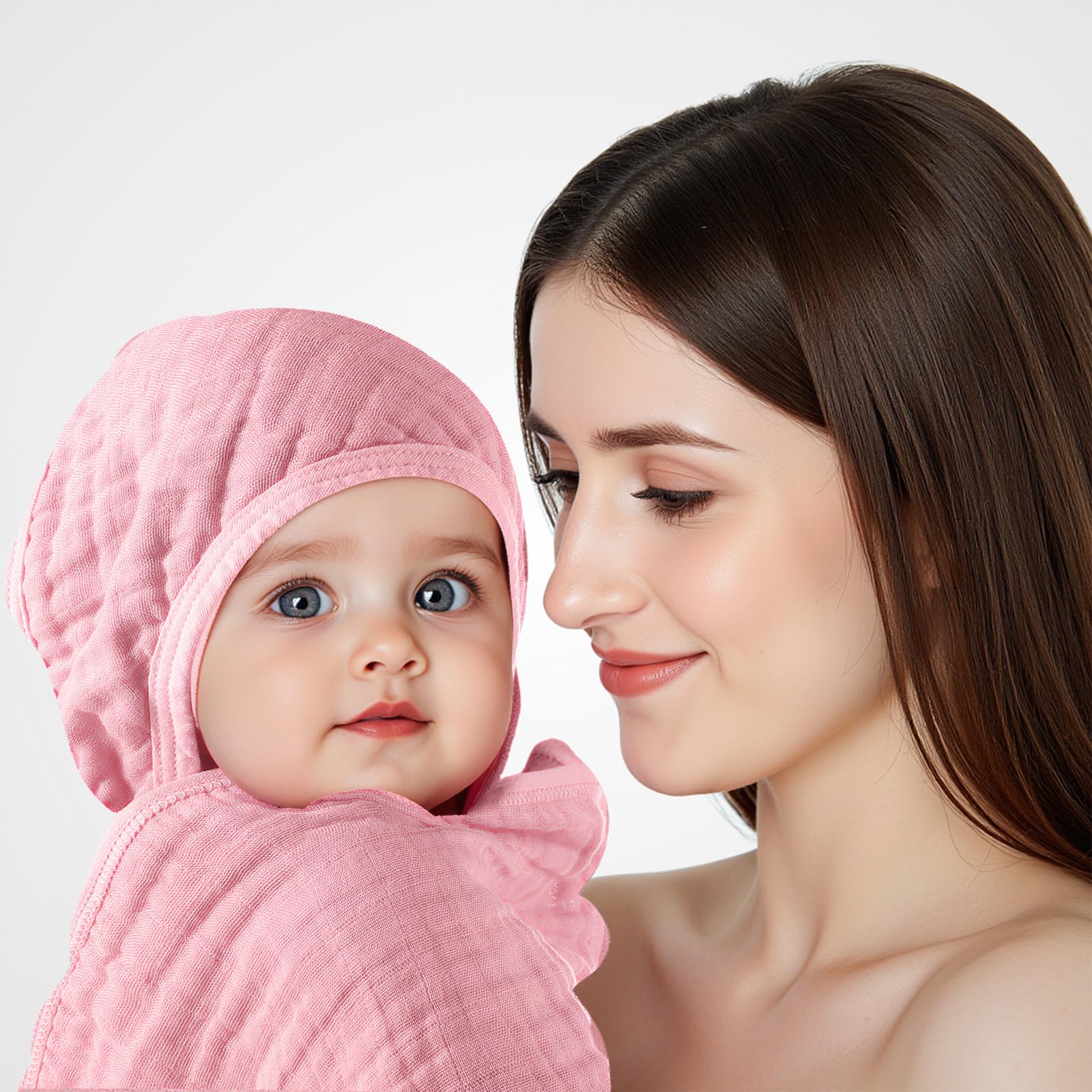 Preboun hooded towel doubles as swaddle or mat cover