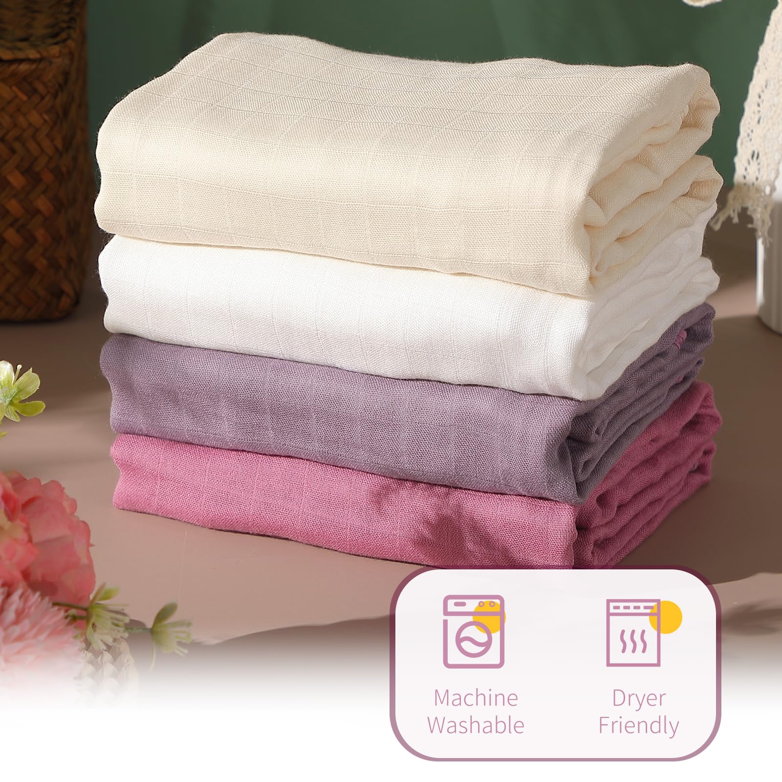 Preboun muslin hooded baby towel drying after bath, soft and quick-absorbent.