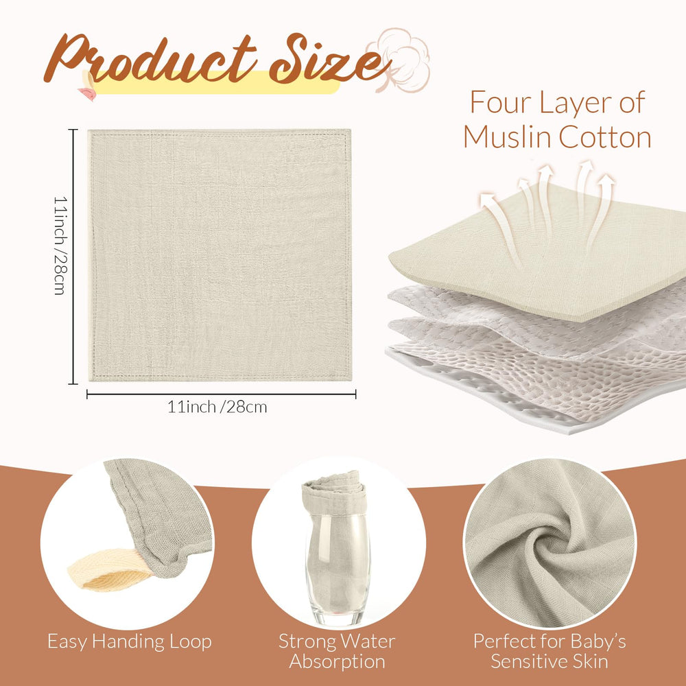 Preboun muslin washcloth grey 12x12 closeup shows gentle texture and quick-dry fibers