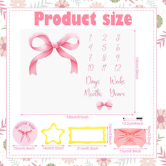 Preboun photo auxiliary frames set showcases monthly milestones in clean baby portraits.