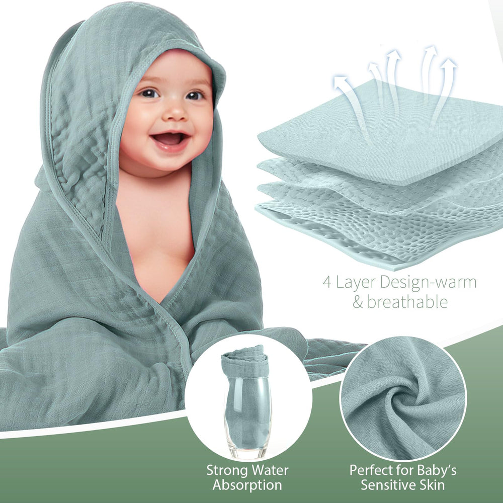 Preboun toddler hooded towel ready for beach or pool time