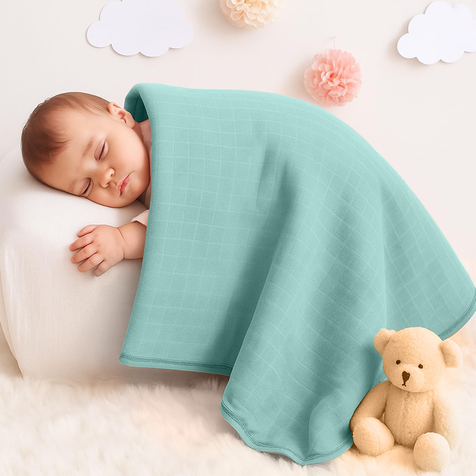 Preboun towel after bath with hood keeping baby snug and dry