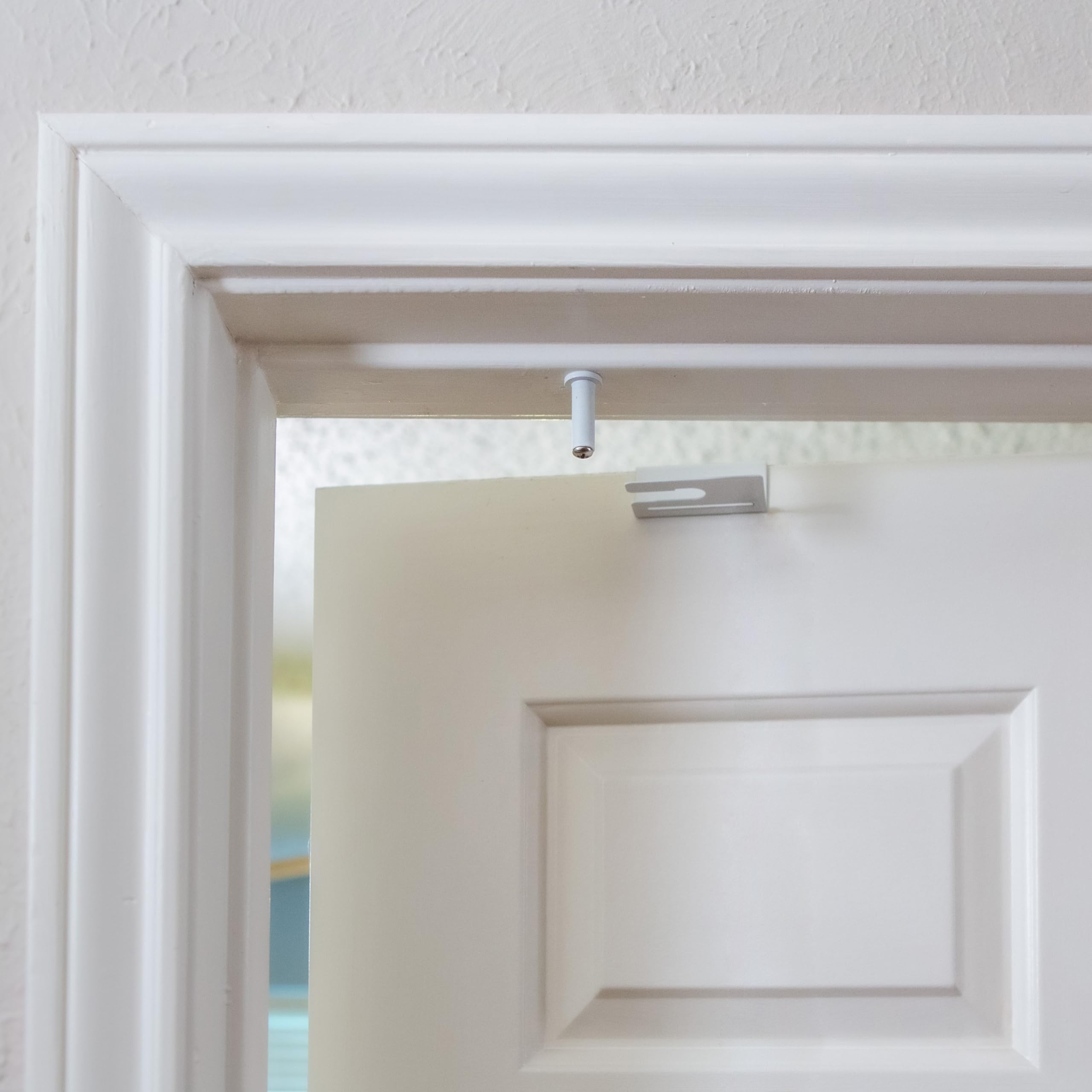 Predictable Solutions GlideLok installation on door frame highlights single-screw setup.