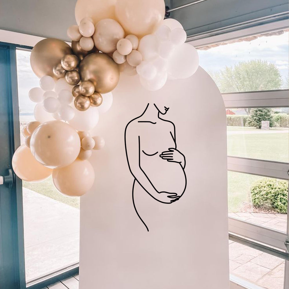 Pregnant Woman Silhouette Wall Decal on windows or mirrors adds versatile decor.