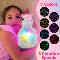 Preschool Collection Unicorn plush night light provides a soft ambient glow