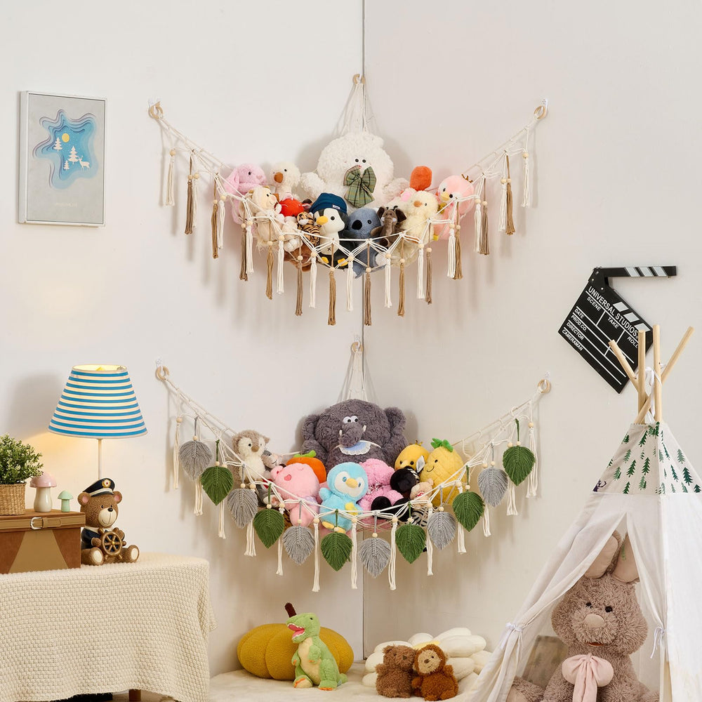 Pretty Jolly avocado green gray nursery decor with leaf accents.