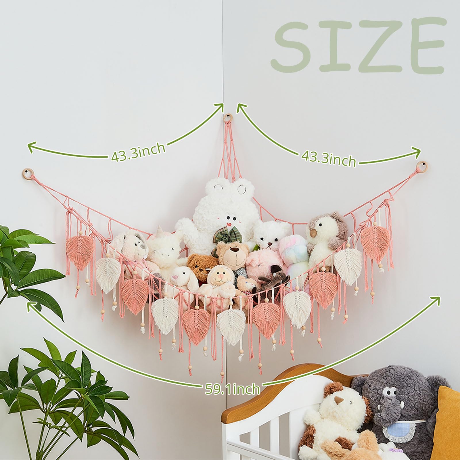 Pretty Jolly macrame easy-install hardware ensures quick, secure mounting.