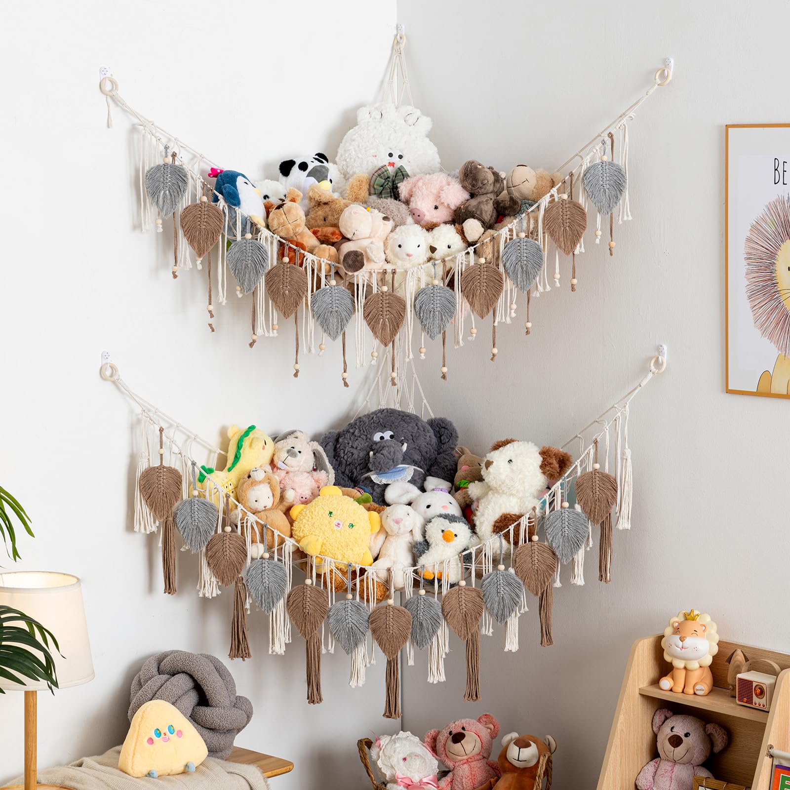 Pretty Jolly Macrame Hammock installation hooks, quick wall setup in minutes.
