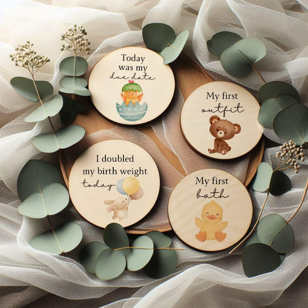 Prezzeluna NICU milestone card design showcases double-sided format for versatility.