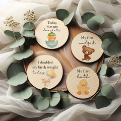 Prezzeluna NICU milestone card design showcases double-sided format for versatility.