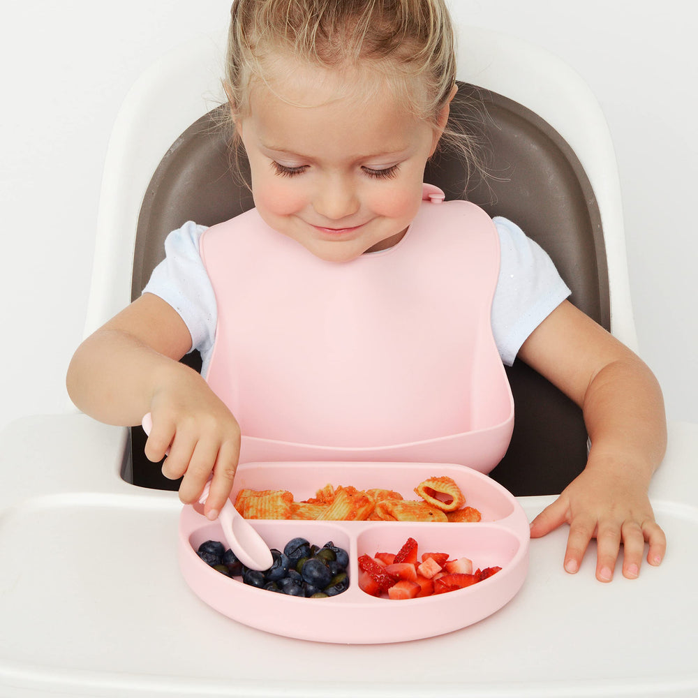 PrimaStella silicone chew spoon Seaside Palette dishwasher-safe design simplifies post-meal cleanup.