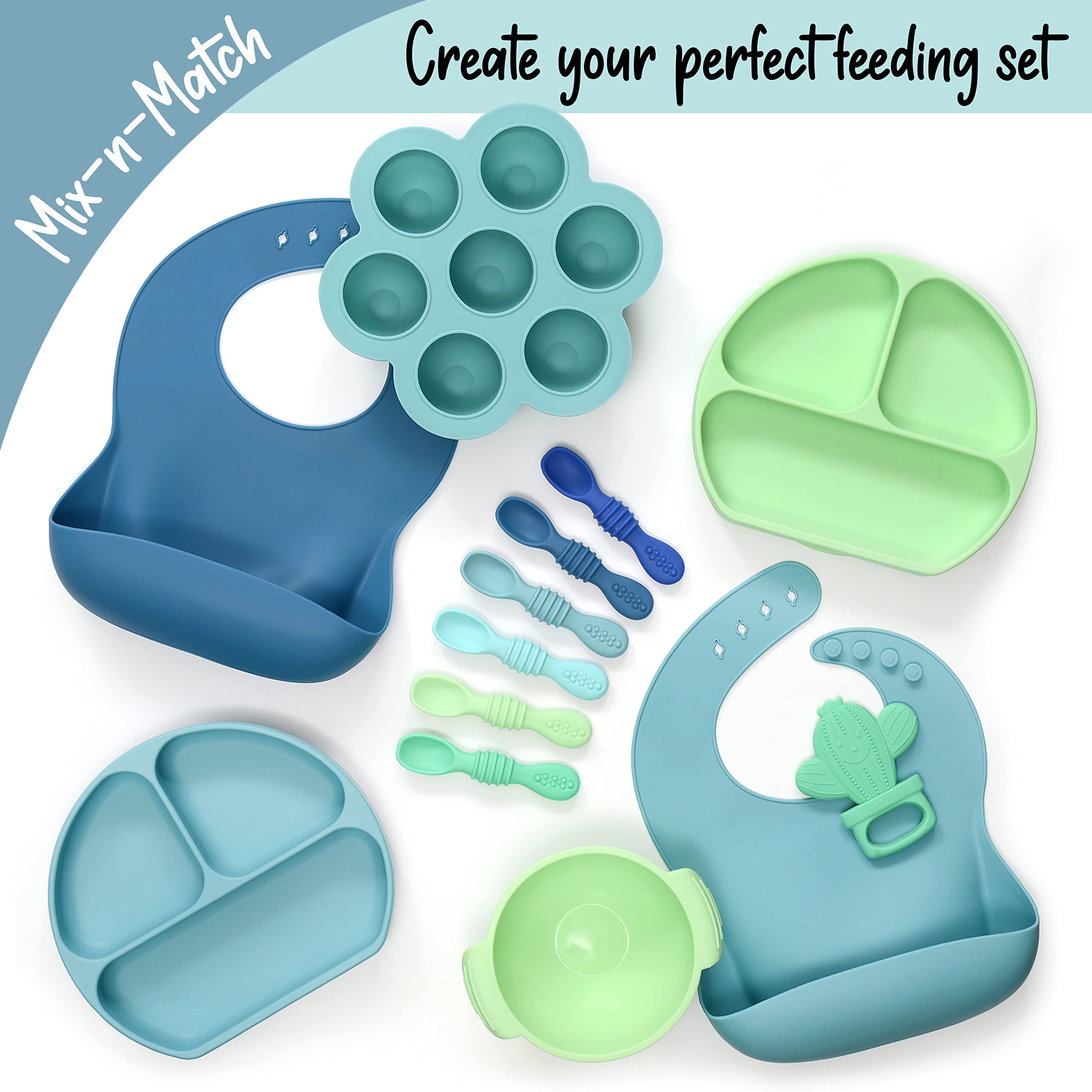 PrimaStella chew spoon Seaside Palette durable, stain- and odor-resistant material endures busy days.