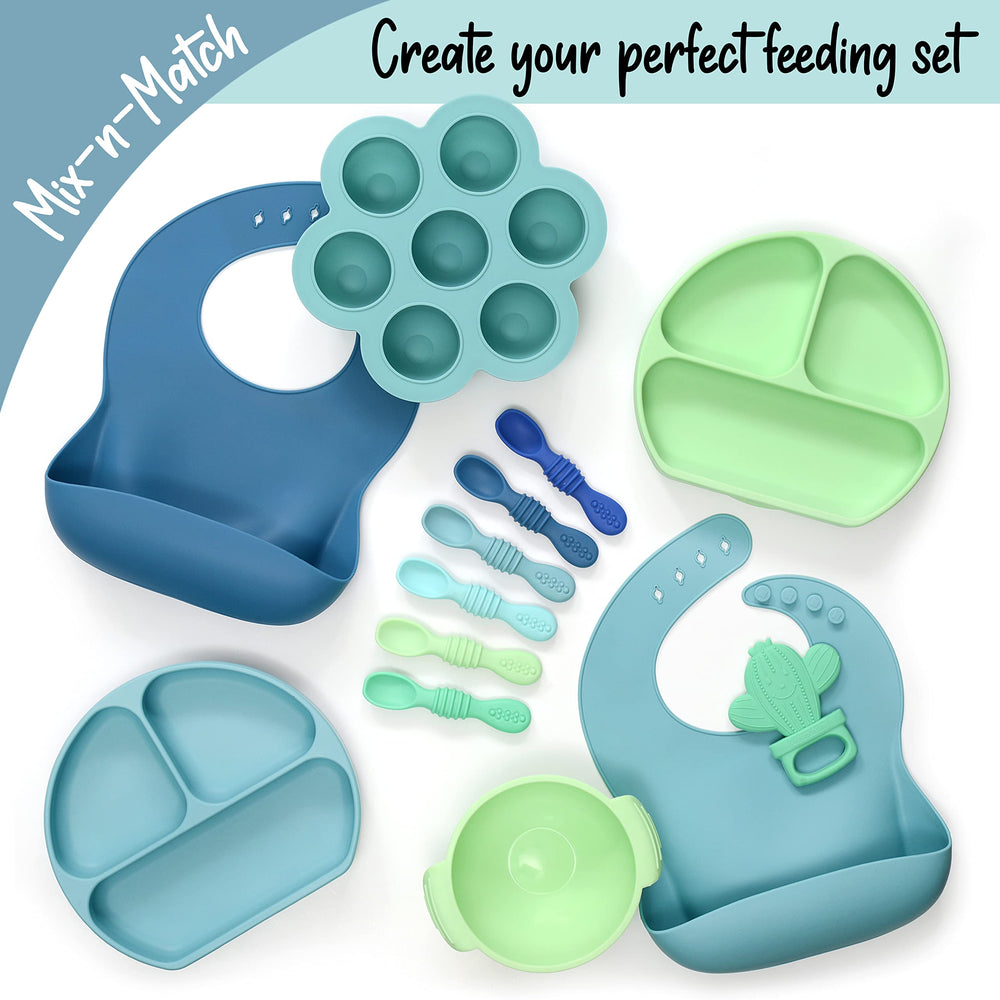 PrimaStella chew spoon Seaside Palette durable, stain- and odor-resistant material endures busy days.