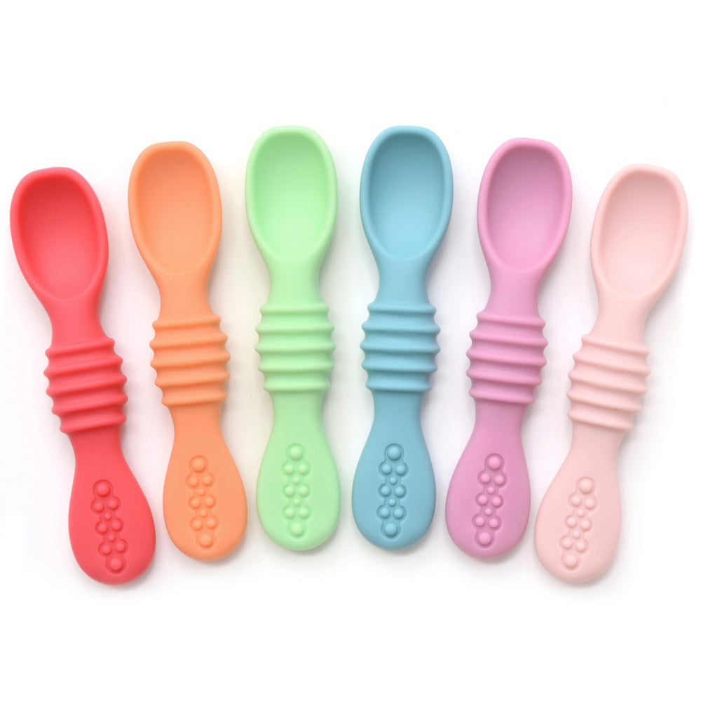 PrimaStella silicone chew spoon set spoon end for gentle feeding and gums comfort