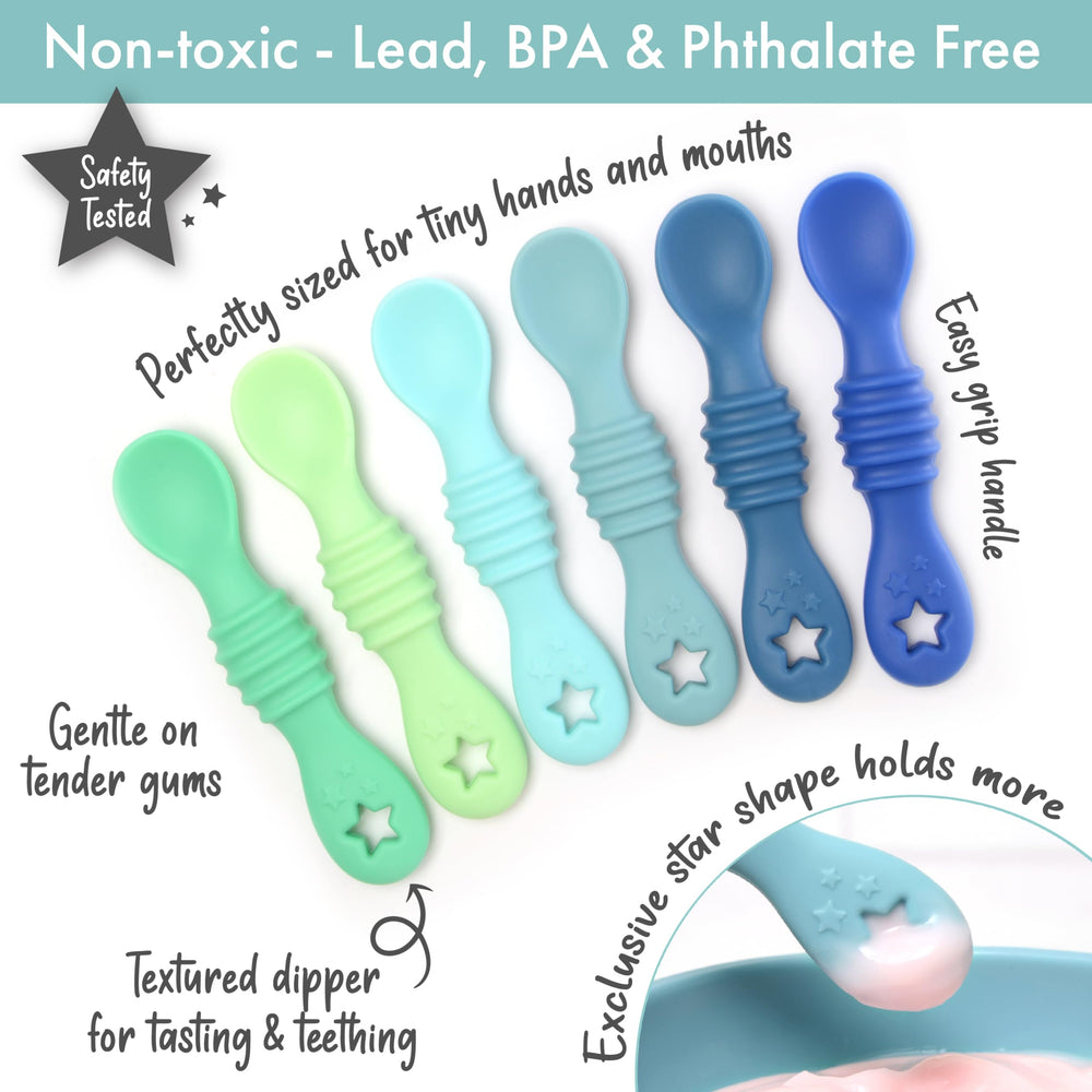 PrimaStella Little Dippers close-up shows soft silicone texture for teething.