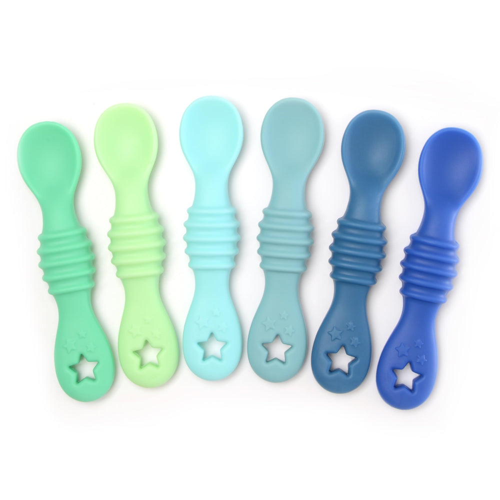 PrimaStella Little Dippers front view highlights safe silicone for self-feeding.